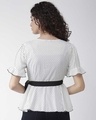 Shop Women's White & Black Printed Wrap Top-Design