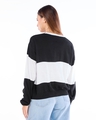 Shop Women's White & Black Mickey Color Block Oversized Sweater-Full