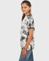 Shop Women's White & Black Tie & Dye Relaxed Fit T-shirt-Design