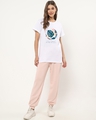 Shop Women's White Bloom Wildly Graphic Printed Boyfriend T-shirt-Full
