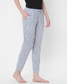 Shop Women's White & Blue All Over Printed Lounge Pants-Full