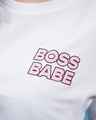 Shop Women's White Boss Babe Typography T-shirt