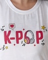 Shop Women's White BST K-Pop Typography T-shirt-Design