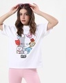 Shop Women's White BTS Graphic Printed Oversized T-shirt-Front