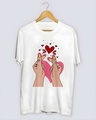 Shop Women's White BTS K-Drama Hearts Graphic Printed T-shirt-Full