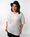 Shop Women's White Bunny Placement Graphic Printed Oversized Plus Size T-shirt-Front