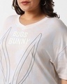 Shop Women's White Bunny Placement Graphic Printed Oversized Plus Size T-shirt