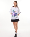 Shop Women's White Butterflies Colorful Graphic Printed Oversized T-shirt