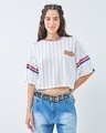 Shop Women's White Champs Printed Oversized Short Top-Design