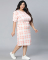 Shop Women's White & Red Checked Plus Size Dress-Design