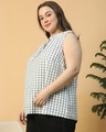 Shop Women's White Checked Plus Size Top-Design