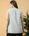 Shop Women's White Checked Plus Size Top-Full