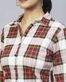 Shop Women's White Checked Slim Fit Shirt