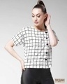Shop Women's White Checked Top-Front