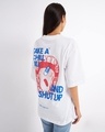 Shop Women's White Chill Pill Graphic Printed Oversized T-shirt 1-Front