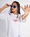 Shop Women's White Chill Pill Graphic Printed Oversized T-shirt 1-Full