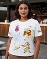 Shop Women's White Chill Vibes Graphic Printed Plus Size T-shirt-Front