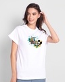 Shop Women's White Chillin (DL) Typography Boyfriend T-shirt-Front