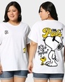 Shop Women's White Cool Pals Graphic Printed Plus Size Boyfriend T-shirt-Front