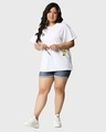 Shop Women's White Cool Pals Graphic Printed Plus Size Boyfriend T-shirt-Full