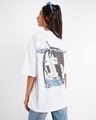 Shop Women's White Depressed Graphic Printed Oversized T-shirt-Front