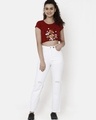 Shop Women's White Distressed Slim Fit Jeans