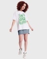 Shop Women's White Don't Invade Graphic Printed Oversized T-shirt