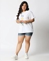 Shop Women's White Dope Shit Typography Plus Size Boyfriend T-shirt-Design