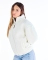 Shop Women's White Dramatic Typography Super Loose Fit Jacket-Design