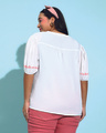 Shop Women's White Embroidered Plus Size Top-Full