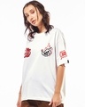 Shop Women's White Flame Graphic Printed Oversized T-shirt-Full
