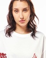 Shop Women's White Flame Graphic Printed Oversized T-shirt