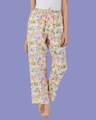 Shop Women's White Floral Print Pyjamas-Front