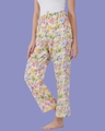 Shop Women's White Floral Print Pyjamas-Full