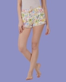 Shop Women's White Floral Print Shorts-Front