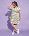 Shop Women's White  Floral Printed Plus Size Dress