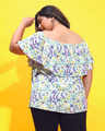 Shop Women's White Floral Printed Plus Size Top-Full