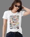 Shop Women's White Friends Doodle Premium Cotton T-shirt