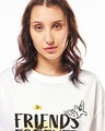 Shop Women's White Friends Forever Graphic Printed Oversized T-shirt