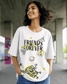 Shop Women's White Friends Forever Graphic Printed Oversized T-shirt-Front