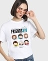 Shop Women's White Friends Life Graphic Printed Boyfriend T-shirt-Front