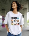 Shop Women's White Friends Life Graphic Printed Oversized T-shirt-Front