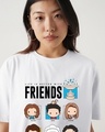 Shop Women's White Friends Life Graphic Printed Oversized T-shirt