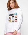 Shop Women's White Friends Life Graphic Printed Oversized T-shirt-Front