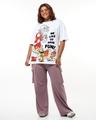Shop Women's White Funny Tom & Jerry Graphic Printed Oversized Plus Size T-shirt-Full