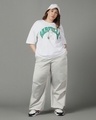 Shop Women's White Garfield Graphic Printed Oversized Plus Size T-shirt-Full