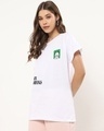 Shop Women's White Garfield Hates Mornings Graphic Printed Boyfriend T-shirt-Design