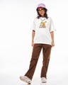 Shop Women's White Garfields Flowers Graphic Printed Oversized T-shirt