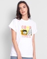 Shop Women's White Good Times Garfield T-shirt-Front