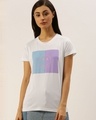 Shop Women's White Graphic Print T-shirt-Front
